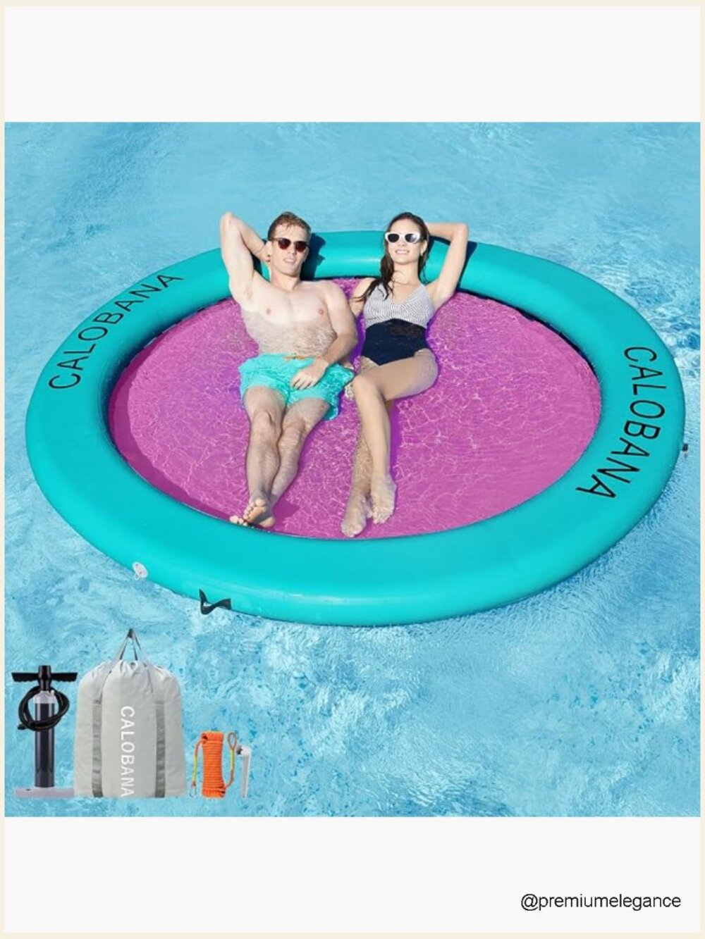 8ft Inflatable Water Hammock Round Floating Ring Heavy Duty Pool Float